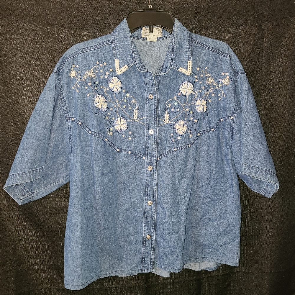 Cute button up jean shirt